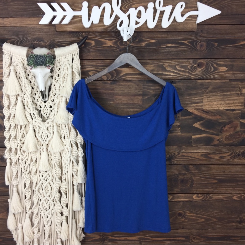 Papaya | Ribbed Off Shoulder Blouse